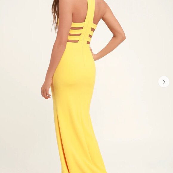 Lulus Power of Wow Yellow Backless Maxi Dress — Wedding, Prom, Formal - Picture 12 of 12